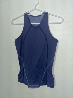 Lululemon Mesh Back 3 Pocket Zip Front Cycling Running Tank Zippy Run Singlet
